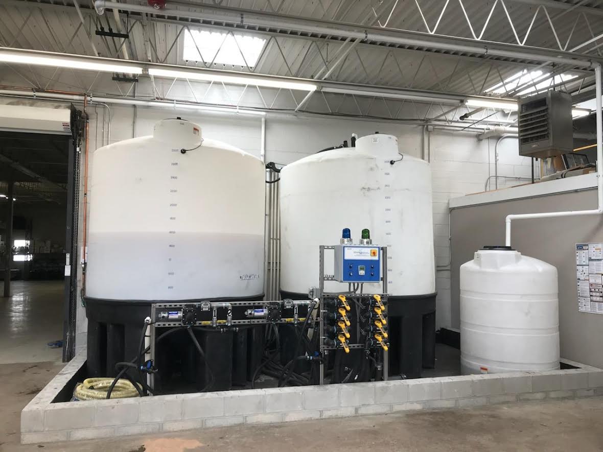 Chemical storage and injection plumbing